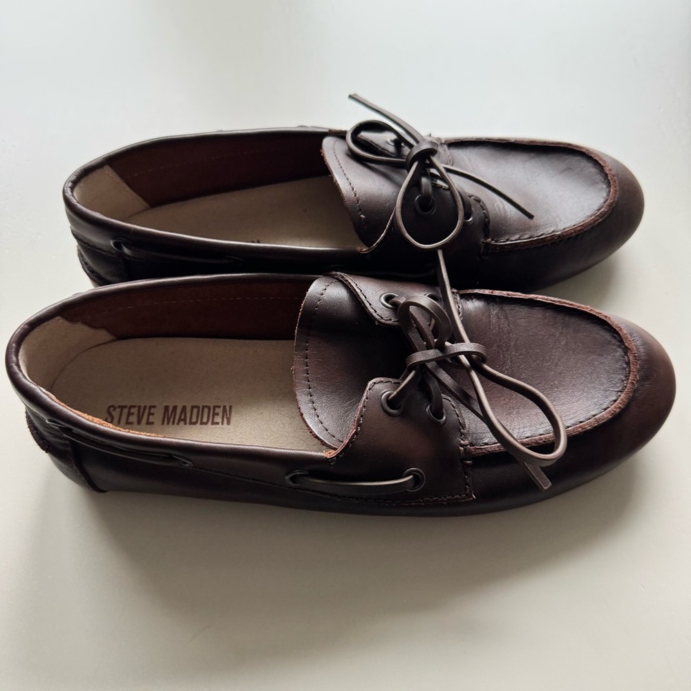 Steve Madden Dark Brown Boat Shoes